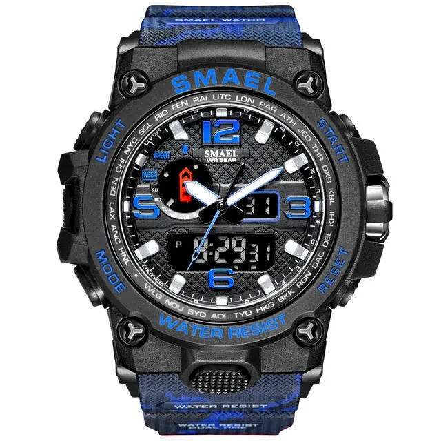 SMAEL New Men's 50M Waterproof Dual Display Quartz Sport Watch