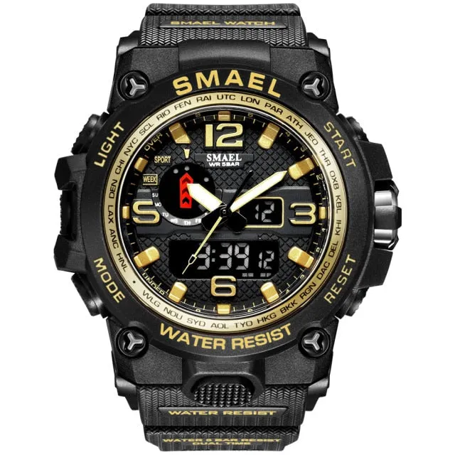 SMAEL New Men's 50M Waterproof Dual Display Quartz Sport Watch