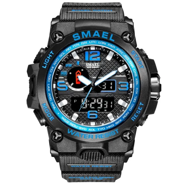 SMAEL New Men's 50M Waterproof Dual Display Quartz Sport Watch