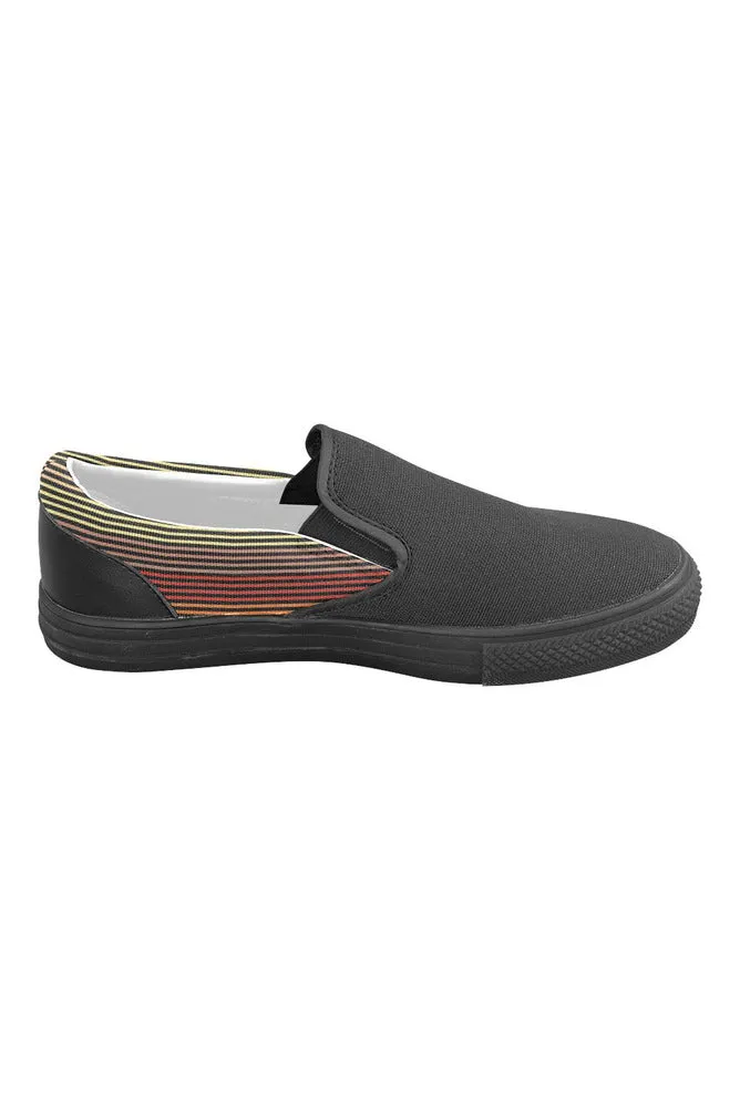 Spectral Lines Men's Slip-on Canvas Shoes (Model 019)