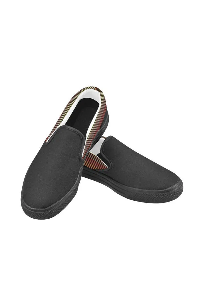 Spectral Lines Men's Slip-on Canvas Shoes (Model 019)