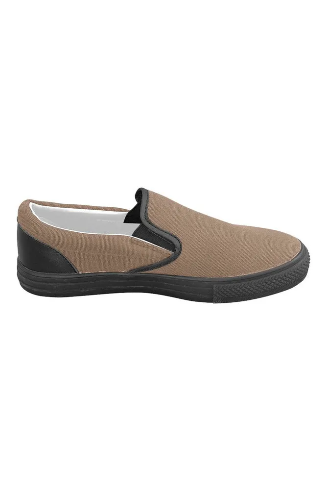 Toffee Men's Slip-on Canvas Shoes (Model 019)