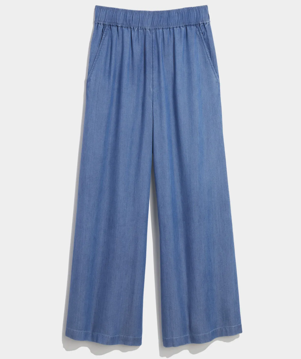 Vineyard Vines Women's Wide Leg Chambray Pants - Light Indigo