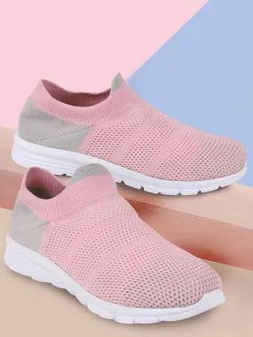 Women Pink Sports Slip-On Walking Shoes