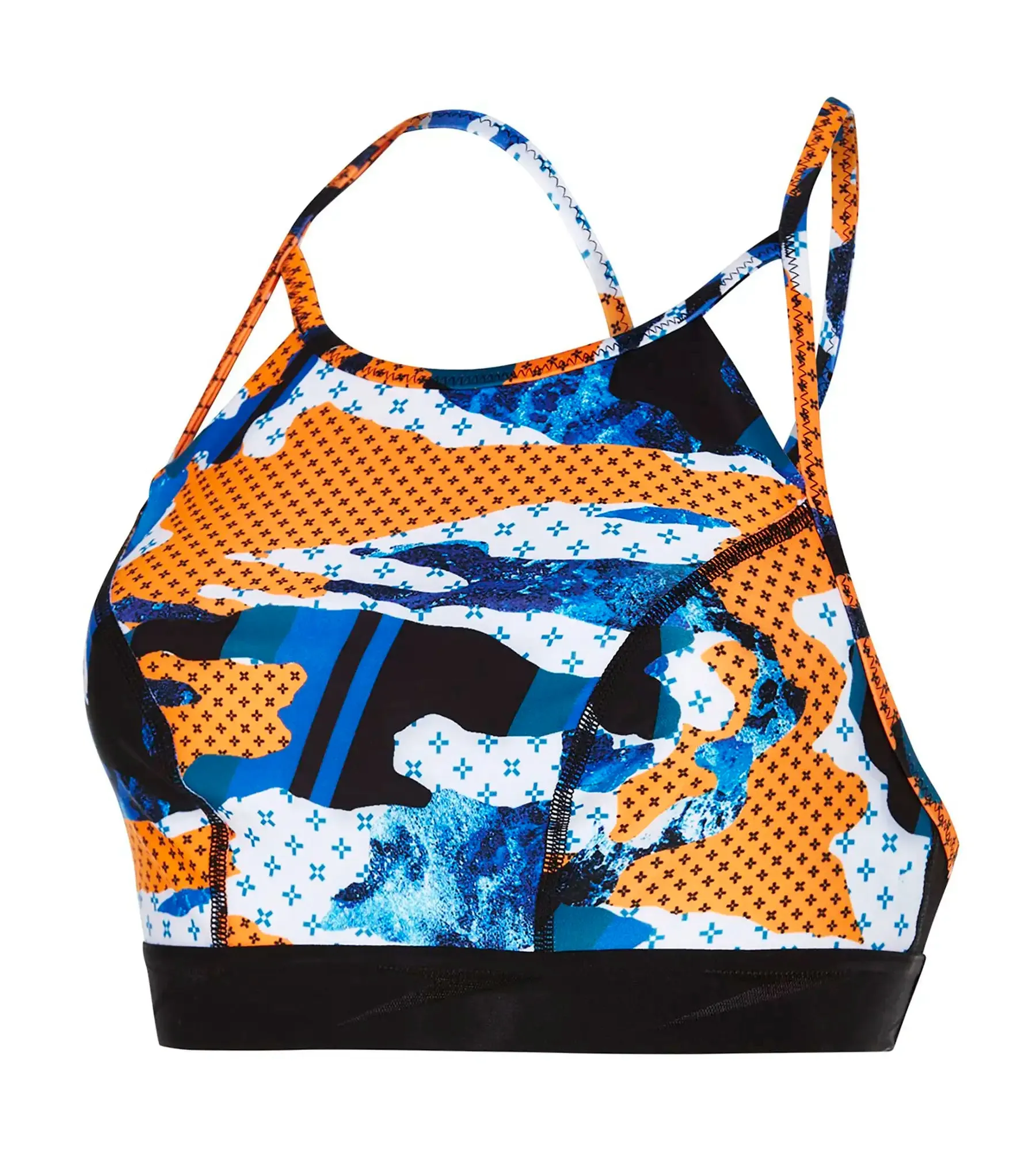 Women's Inject Wave Crop Top H20 Active - Black & Orange