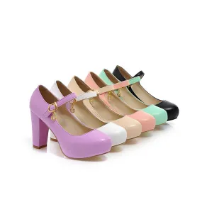 Women's Mary Jane High Heels Chunky Platform Pumps