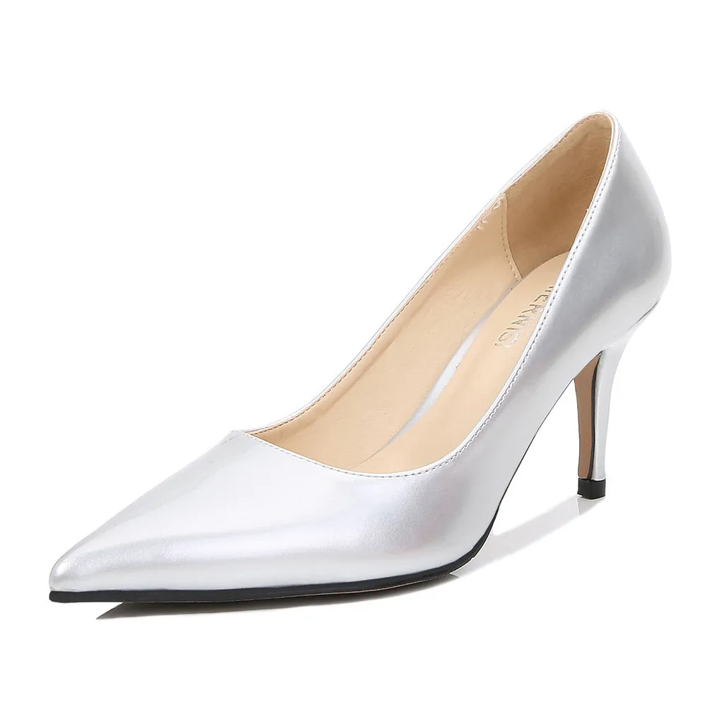 Women's Pointed Toe Shallow Stiletto Heel Pumps