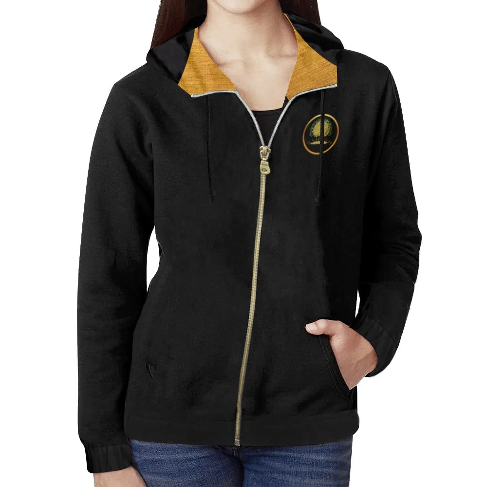 Yahuah-Tree of Life 03-01 Ladies Designer Full Zip Hoodie